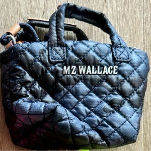 Mz wallace Tiny mini Metro Tote -  blue camo with orange interior